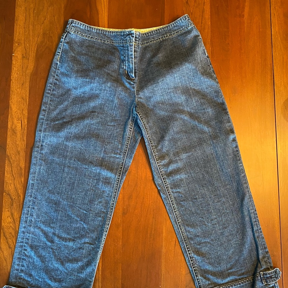 CAbi Crop bicycle fabric inside, Size 6, Jeans
